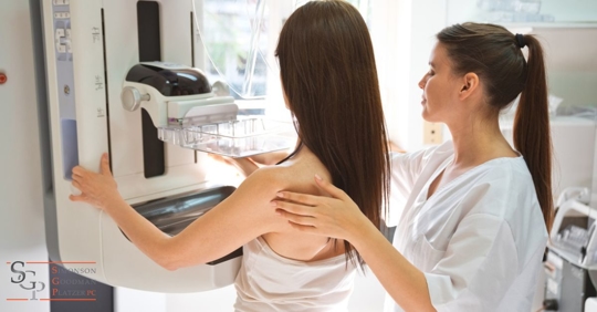 Woman getting a breast cancer screening