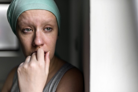 Cancer patient looking worried