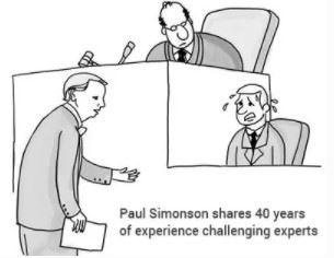 Paul Simonson shares 40 years of experience challenging experts graphic
